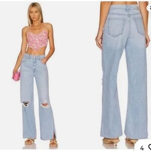 ✨MOTHER (NWT) SNACKS The Fun Dip Puddle Sliced Jeans Lots of Nibbles Size 29✨